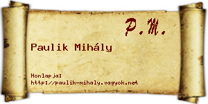 Paulik Mihály névjegykártya