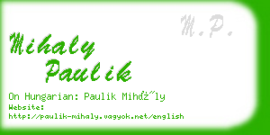 mihaly paulik business card